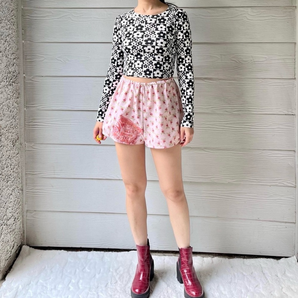 Handmade Floral Rose Shorts SKU 06048 Bandana Patchwork